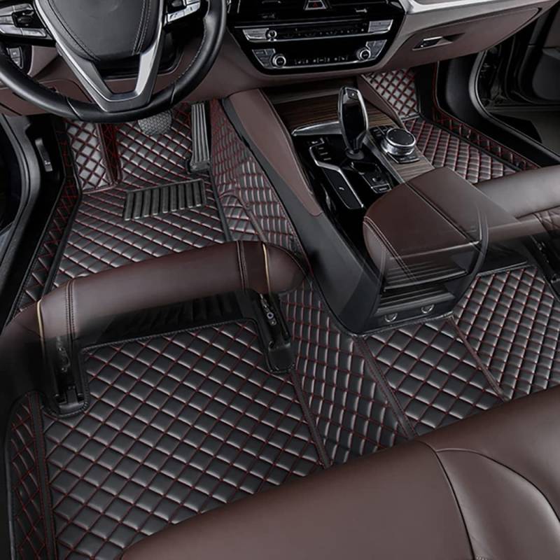 Auto FußMatten Passend für Audi Q7 4L (7-seat) 2005-2010 2011 2012 2013 2014 2015 (with Slide), All Inclusive Leder Bodenmatte ZubehöR, wasserdichte rutschfeste Allwetter Fussmatten, Q von FEIFEISS