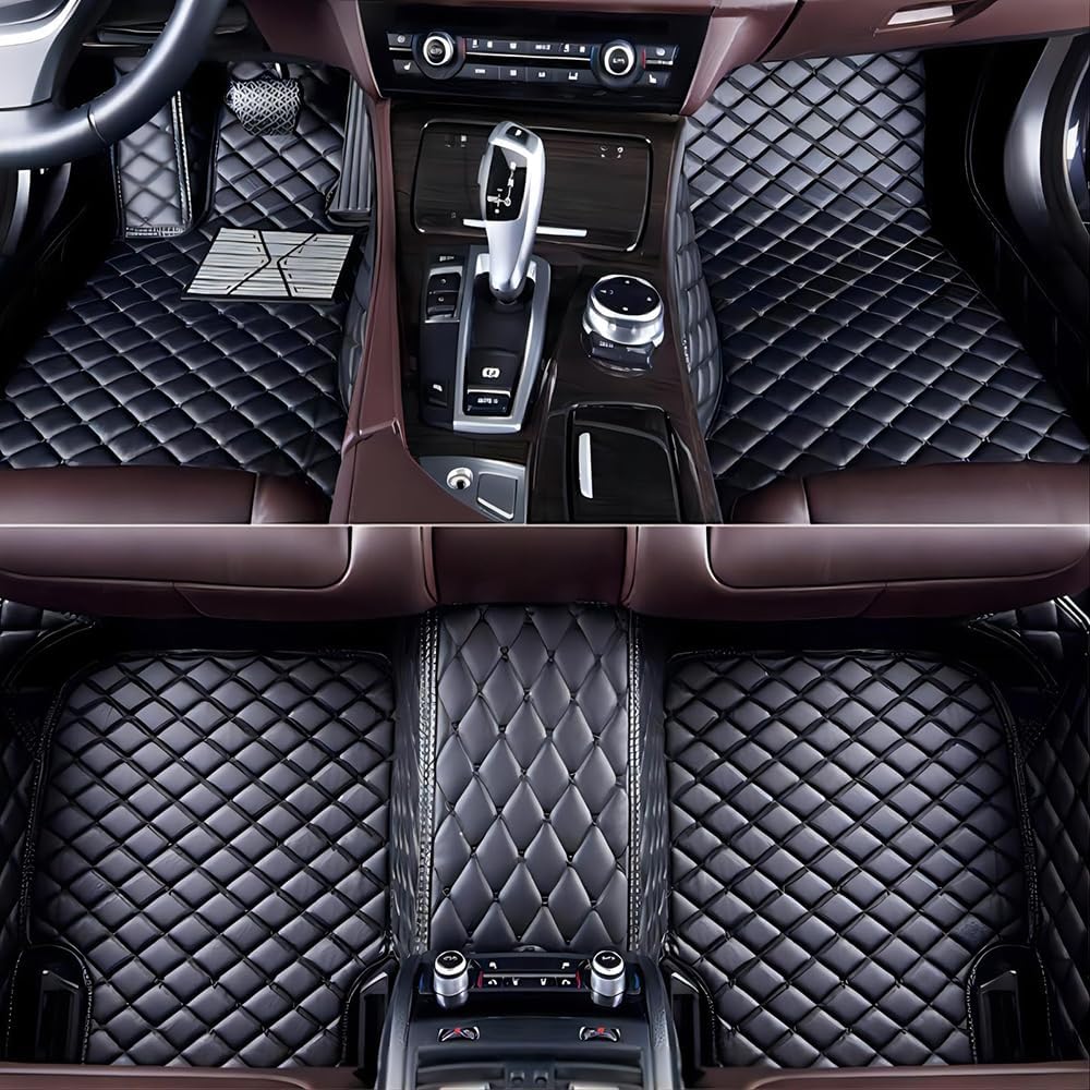 Auto Fußmatten für VW Tiguan Allspace/Tiguan L (7 Sitze) 2017-2024 LWB,Fussmatten Aus Leder Allwetter Fussmatten Teppichschutzmatten wasserdichte rutschfest Vorne und Hinten Zubehör,A von FEIFEISS