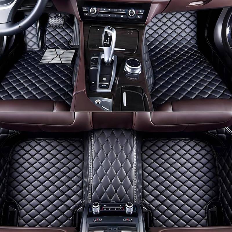 Auto Fußmatten für VW Tiguan Allspace/Tiguan L (7 Sitze) 2017-2024 LWB,Fussmatten Aus Leder Allwetter Fussmatten Teppichschutzmatten wasserdichte rutschfest Vorne und Hinten Zubehör,A von FEIFEISS