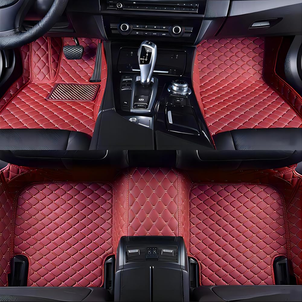 Auto Fußmatten für VW Tiguan Allspace/Tiguan L (7 Sitze) 2017-2024 LWB,Fussmatten Aus Leder Allwetter Fussmatten Teppichschutzmatten wasserdichte rutschfest Vorne und Hinten Zubehör,A von FEIFEISS
