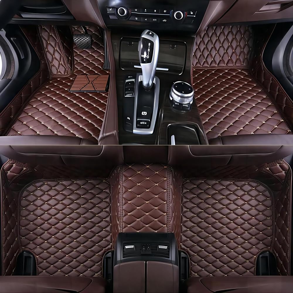 Auto Fußmatten für VW Tiguan Allspace/Tiguan L (7 Sitze) 2017-2024 LWB,Fussmatten Aus Leder Allwetter Fussmatten Teppichschutzmatten wasserdichte rutschfest Vorne und Hinten Zubehör,A von FEIFEISS