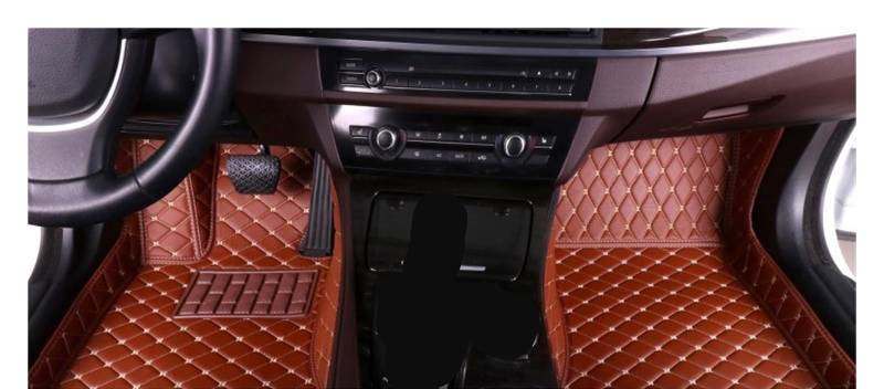 Autofußmatten Nach Auto Fuß Pads Automobil Teppich Abdeckung Innen Zubehör Auto Fußmatten Für JAC Für T8 Für Pro 2021-2023 Automatten(Beige), Q,Brown von FEIFEISS