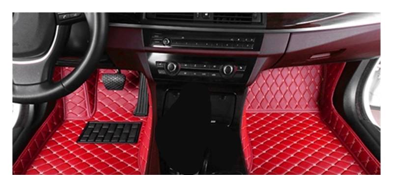 Autofußmatten Nach Auto Fuß Pads Automobil Teppich Abdeckung Innen Zubehör Auto Fußmatten Für JAC Für T8 Für Pro 2021-2023 Automatten(Beige), Q,Red von FEIFEISS