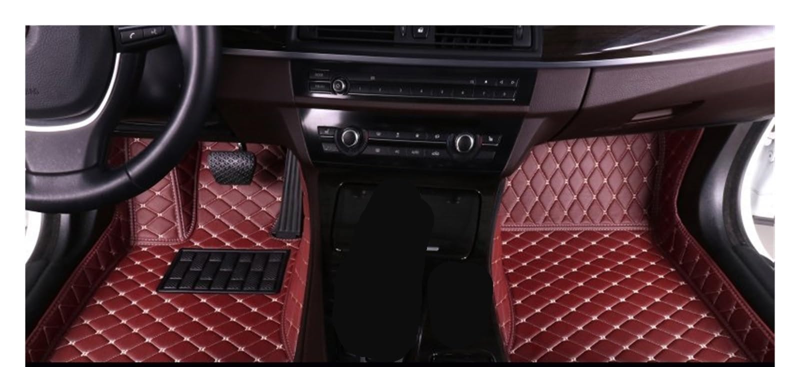 Autofußmatten Nach Auto Fuß Pads Automobil Teppich Abdeckung Innen Zubehör Auto Fußmatten Für JAC Für T8 Für Pro 2021-2023 Automatten(Beige), Q,Wine red von FEIFEISS