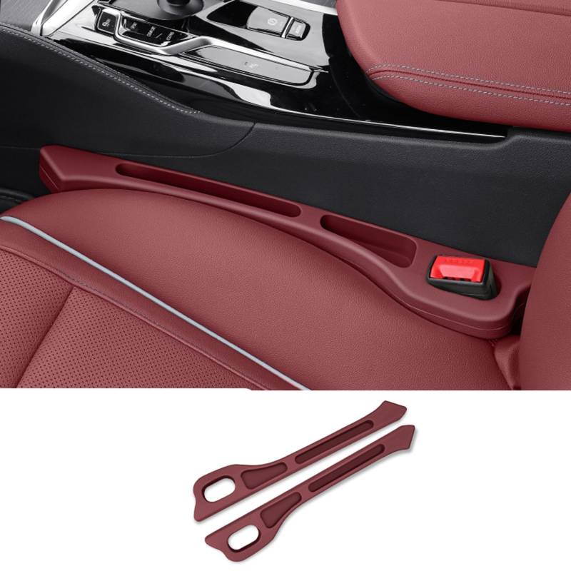 FEIFEISS 2 Stück Autositz Lückenfüller für Audi Q7 5 Seats 2016-2023, Sitzlückenfüller Auslaufschutz Lückenkissen Interior Sitzlückenfüller Sitzseite,Black, Q,Rot-normal von FEIFEISS
