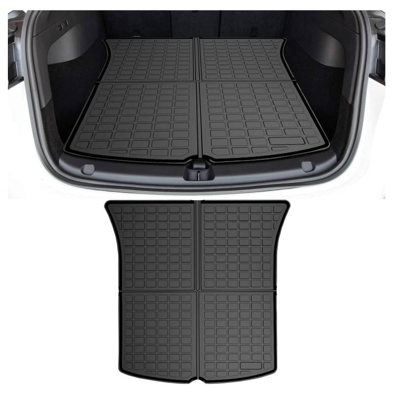 [Neu] Auto Gummimatten Fussmatte Set für Tesla Model 3 2024 2025, 3D TPE Allwetter Antirutsch Fußmatten Geruchsfrei Antifouling und Hohe Temperatur, Model 3 2024 Original Zubehör, Q von FEIFEISS