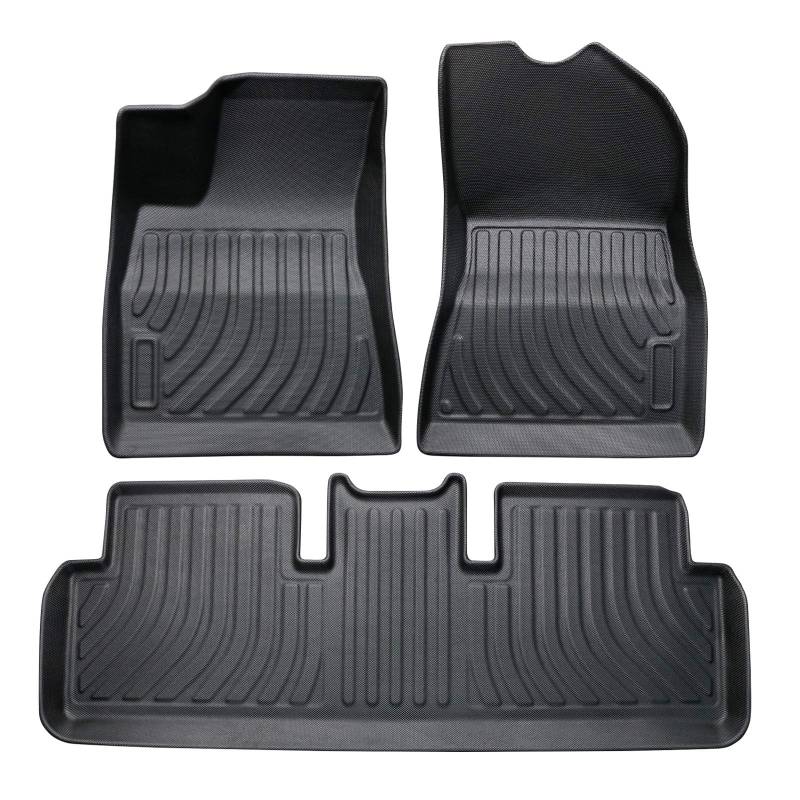 [Neu] Auto Gummimatten Fussmatte Set für Tesla Model 3 2024 2025, 3D TPE Allwetter Antirutsch Fußmatten Geruchsfrei Antifouling und Hohe Temperatur, Model 3 2024 Original Zubehör, Q von FEIFEISS