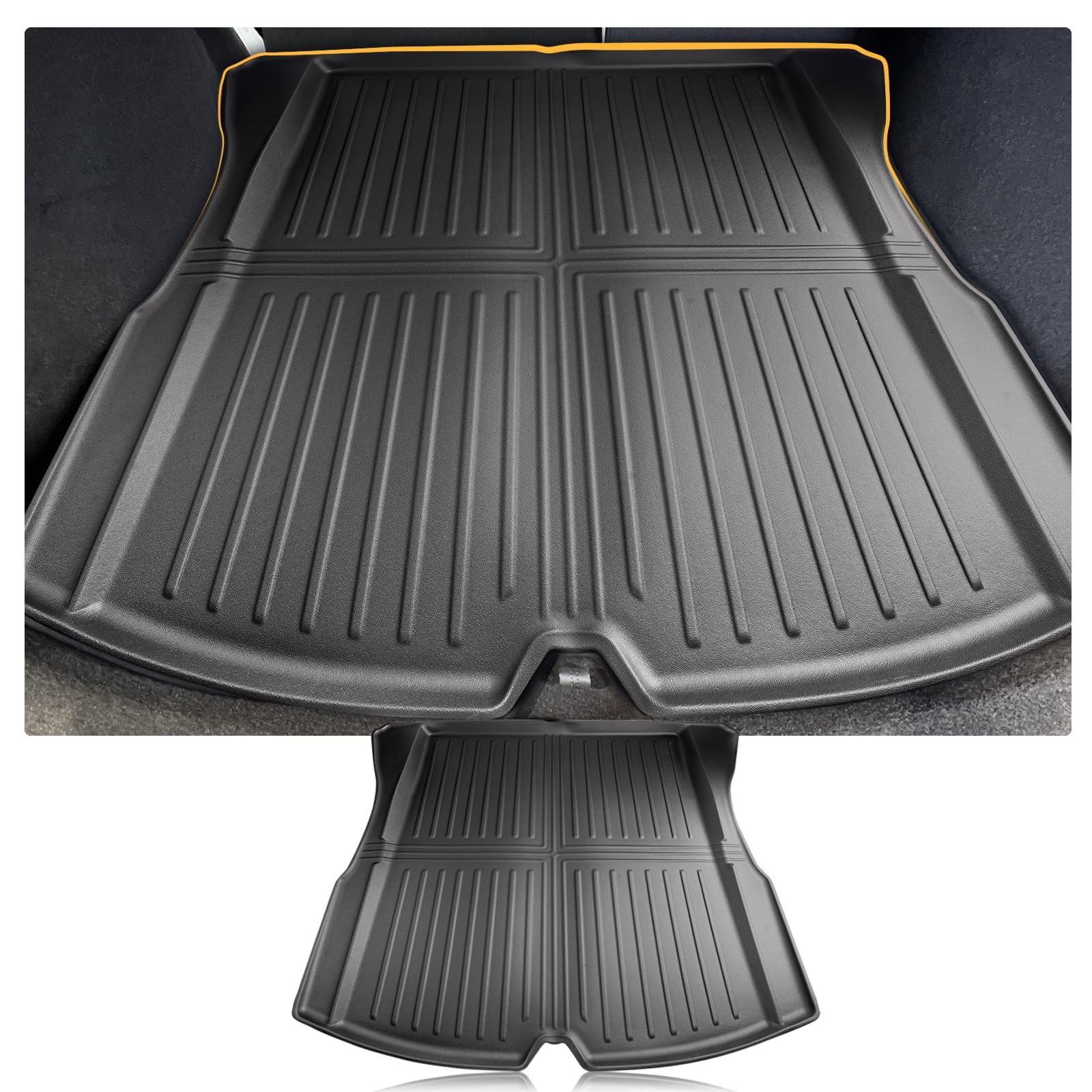 [Neu] Auto Gummimatten Fussmatte Set für Tesla Model 3 2024 2025, 3D TPE Allwetter Antirutsch Fußmatten Geruchsfrei Antifouling und Hohe Temperatur, Model 3 2024 Original Zubehör, Q von FEIFEISS