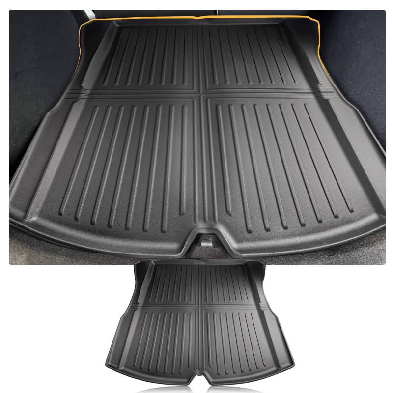 [Neu] Auto Gummimatten Fussmatte Set für Tesla Model 3 2024 2025, 3D TPE Allwetter Antirutsch Fußmatten Geruchsfrei Antifouling und Hohe Temperatur, Model 3 2024 Original Zubehör, Q von FEIFEISS