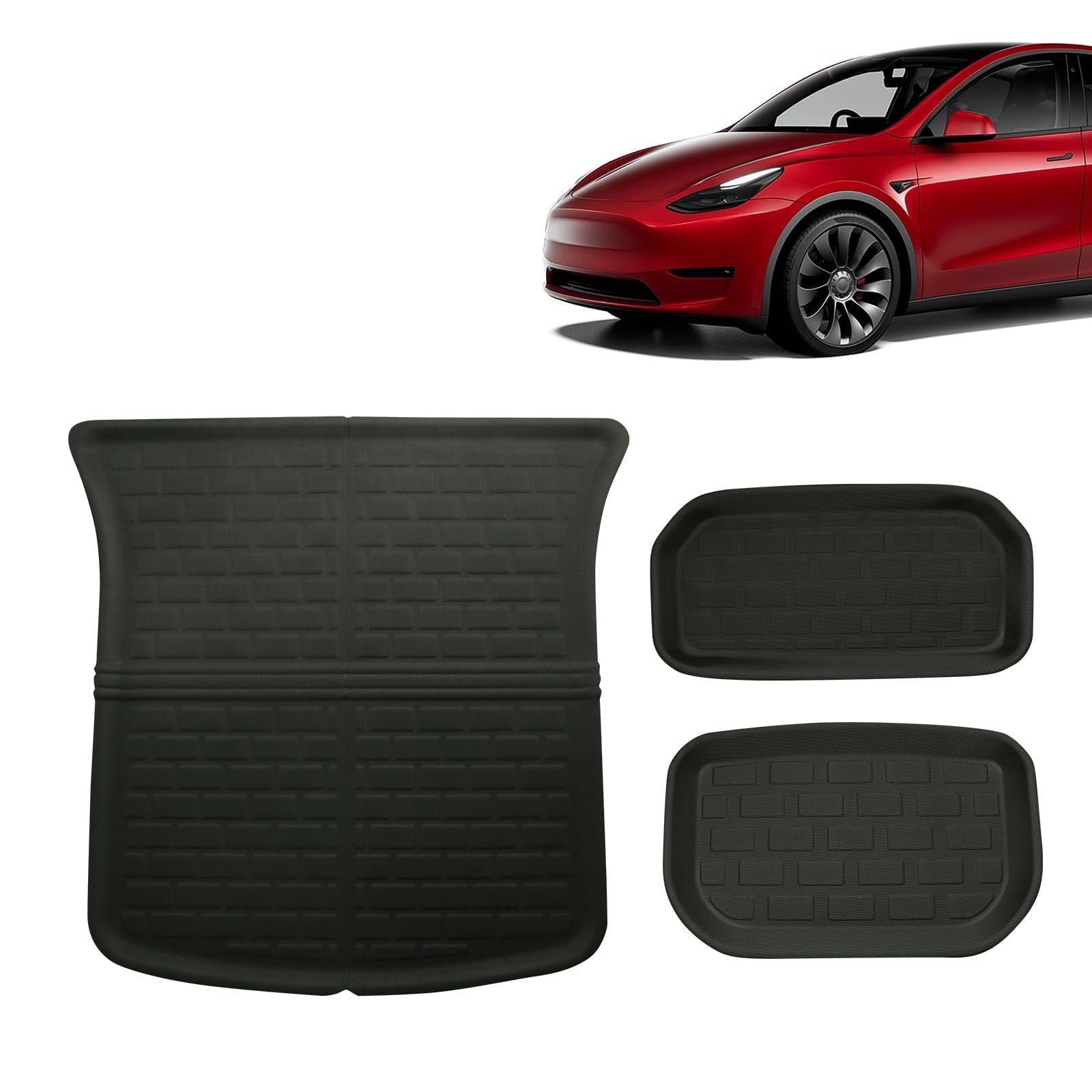 [Neu] Auto Gummimatten Fussmatte Set für Tesla Model 3 2024 2025, 3D TPE Allwetter Antirutsch Fußmatten Geruchsfrei Antifouling und Hohe Temperatur, Model 3 2024 Original Zubehör, Q von FEIFEISS