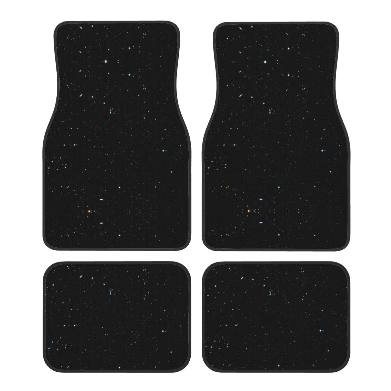 Schwarz Glitzer Druck Auto Fußmatten Vierteiliges Set Full Set mit Rutschfester Gummirückseite, Q Schwarz Glitzer Druck Auto Fußmatten Vierteiliges Set Full Set mit Rutschfester Gummirückseite, Q von FEIFEISS