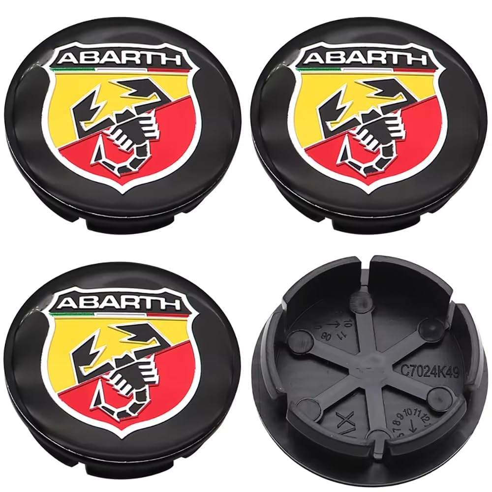4 Stück Nabendeckel für Abarth 595 2012-2016, Auto Radnabenkappen Wheel Caps Radnaben Wasserdicht Staubdicht Radzierblende Radmitte Zubehör,B-50mm 4 Stück Nabendeckel für Abarth 595 2012-2016, Auto Radnabenkappen Wheel Caps Radnaben Wasserdicht Staubdicht Radzierblende Radmitte Zubehör,B-50mm von FEIHUAJIANIAN
