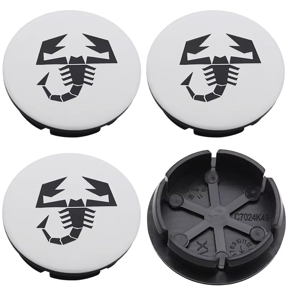 4 Stück Nabendeckel für Abarth 595 2012-2016, Auto Radnabenkappen Wheel Caps Radnaben Wasserdicht Staubdicht Radzierblende Radmitte Zubehör,E-50mm 4 Stück Nabendeckel für Abarth 595 2012-2016, Auto Radnabenkappen Wheel Caps Radnaben Wasserdicht Staubdicht Radzierblende Radmitte Zubehör,E-50mm von FEIHUAJIANIAN