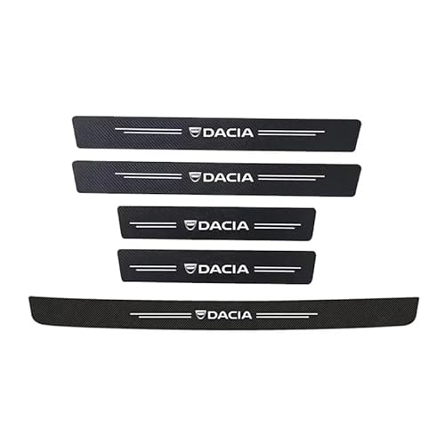 5 Stück Auto Einstiegsleisten Schutz für Dacia Duster Spring Logan Sandero Jogger Lodgy Bigster Dokker, Kohlefasermaterial Autotürschwellenleiste Auto Zubehör,White von FEIHUAJIANIAN