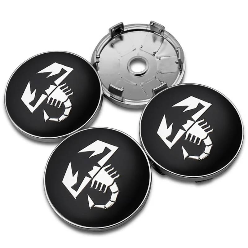 4 Stück Nabendeckel für Abarth 500 595 695 Coppa Coppone, Radnabenkappen Felgendeckel Felgenkappen Nabenkappen Wheel Caps Radnabenabdeckung,B-50mm von FEIYIJIA