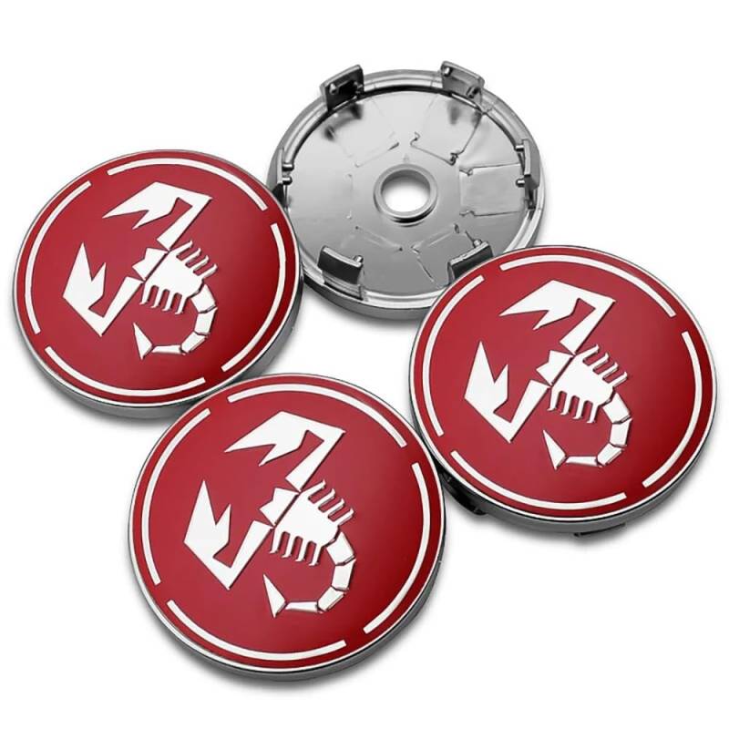 4 Stück Nabendeckel für Abarth 500C 2010-2014, Radnabenkappen Felgendeckel Felgenkappen Nabenkappen Wheel Caps Radnabenabdeckung,G-56mm von FEIYIJIA