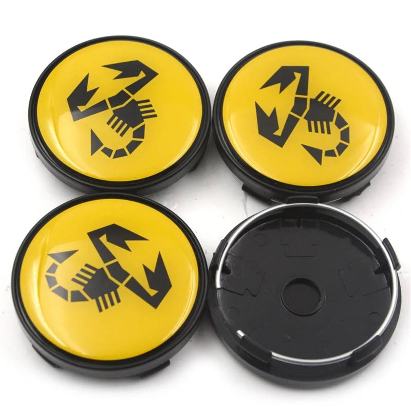 4 Stück Nabendeckel für Abarth 500C 2010-2014, Radnabenkappen Felgendeckel Felgenkappen Nabenkappen Wheel Caps Radnabenabdeckung,H-60mm von FEIYIJIA