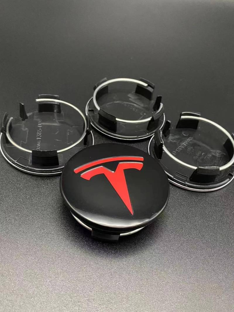 4 Stück Nabendeckel für Tesla Model Y 2020-2023 56mm, Radnabenkappen Felgendeckel Felgenkappen Nabenkappen Wheel Caps Radnabenabdeckung,E von FEIYIJIA