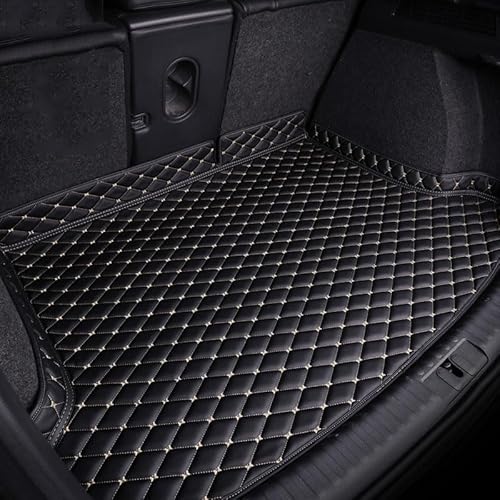 Auto-Kofferraummatten aus Leder für Renault Scenic III 2009-2016, Cargo-Teppich, Kofferraummatte, Kratzfeste Matte, Innenzubehör,a/Black-White von FELEA