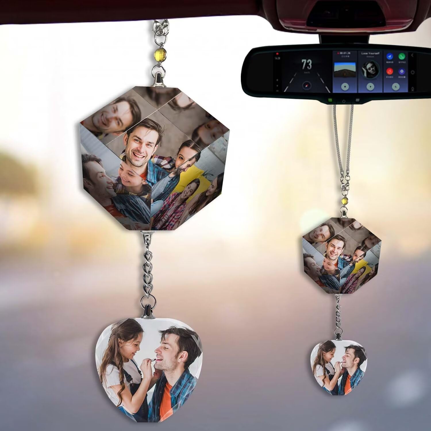 Individueller Auto-Rückspiegel Kristall-Anhänger,Personalisierte Foto-Auto-Anhänger,Auto Innenraum Dekorationen,Personalisierte Auto Anhänger Kristall Fotorahmen Individueller Auto-Rückspiegel Kristall-Anhänger,Personalisierte Foto-Auto-Anhänger,Auto Innenraum Dekorationen,Personalisierte Auto Anhänger Kristall Fotorahmen von FENGHUO