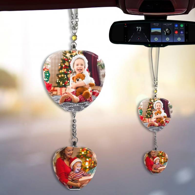 Individueller Kristall-Anhänger für Auto-Rückspiegel - Personalisierter Foto-Anhänger, Innenraum Dekorationen, Kristall Fotorahmen von FENGHUO