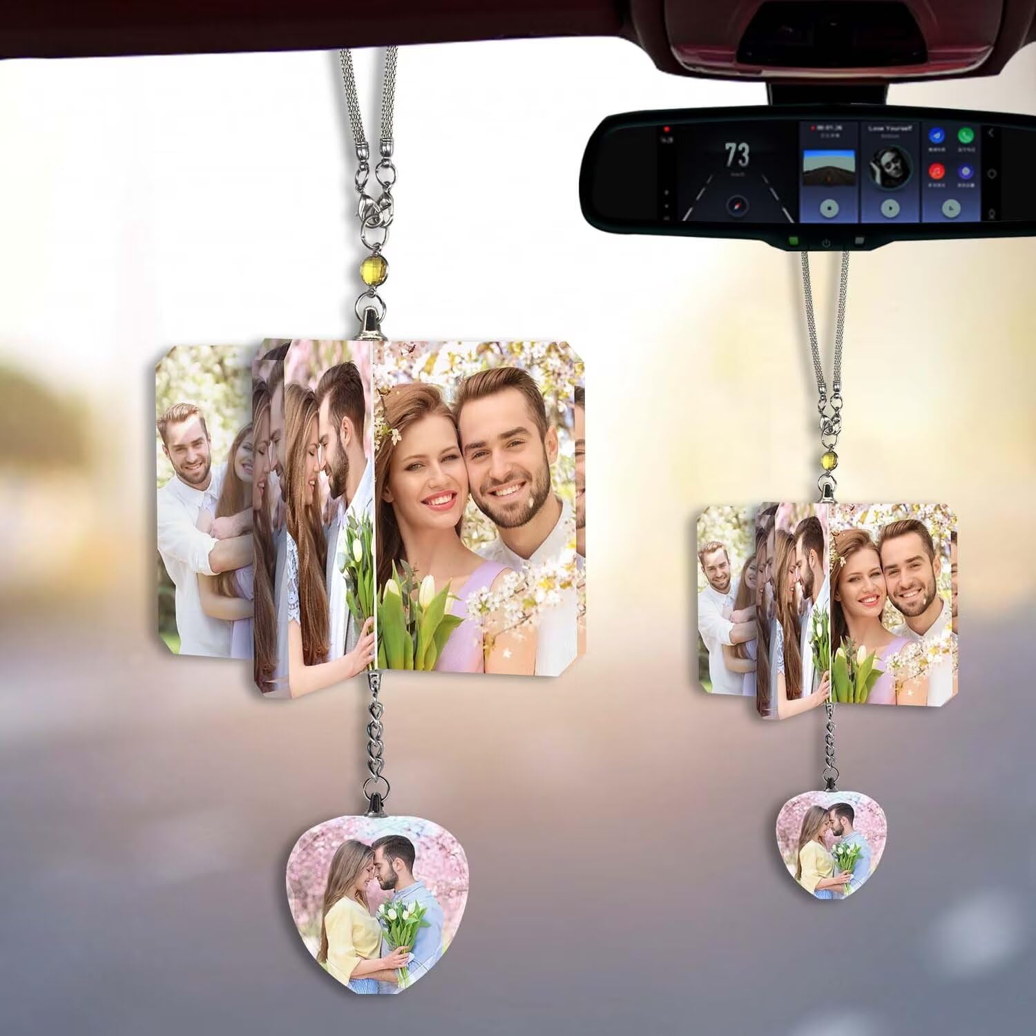 Personalisierte Auto-Rückspiegel-Anhänger Mit Foto - Kristall Innenraum Dekoration - Geschenk für Familie und Freunde Personalisierte Auto-Rückspiegel-Anhänger Mit Foto - Kristall Innenraum Dekoration - Geschenk für Familie und Freunde von FENGHUO