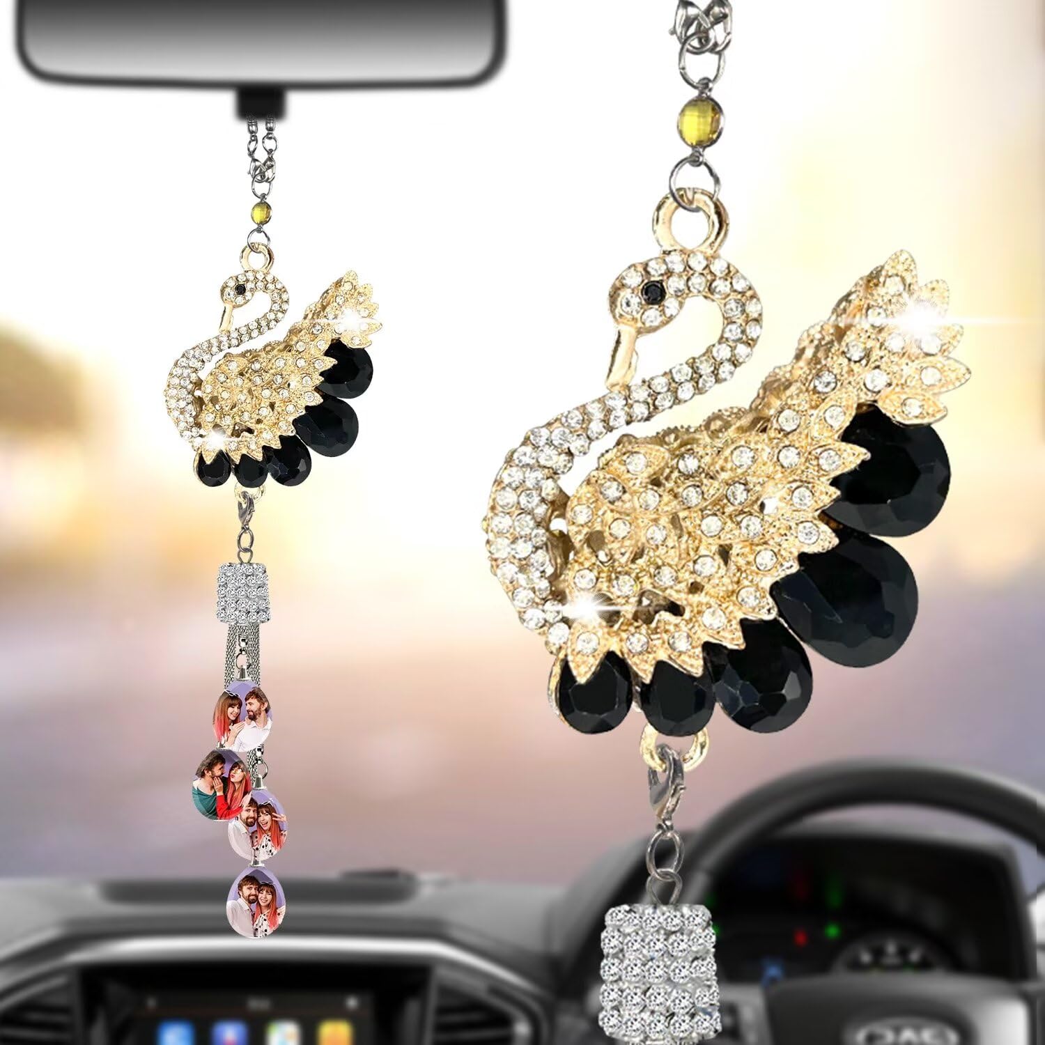 Personalisierter Kristall-Autoinnenraum-Anhänger,Personalisierbarer Foto-Rückspiegel-Anhänger,Kristall-Foto-Geschenk,Kristall-Schwan-Anhänger,Auto Innenraum Zubehör Personalisierter Kristall-Autoinnenraum-Anhänger,Personalisierbarer Foto-Rückspiegel-Anhänger,Kristall-Foto-Geschenk,Kristall-Schwan-Anhänger,Auto Innenraum Zubehör von FENGHUO