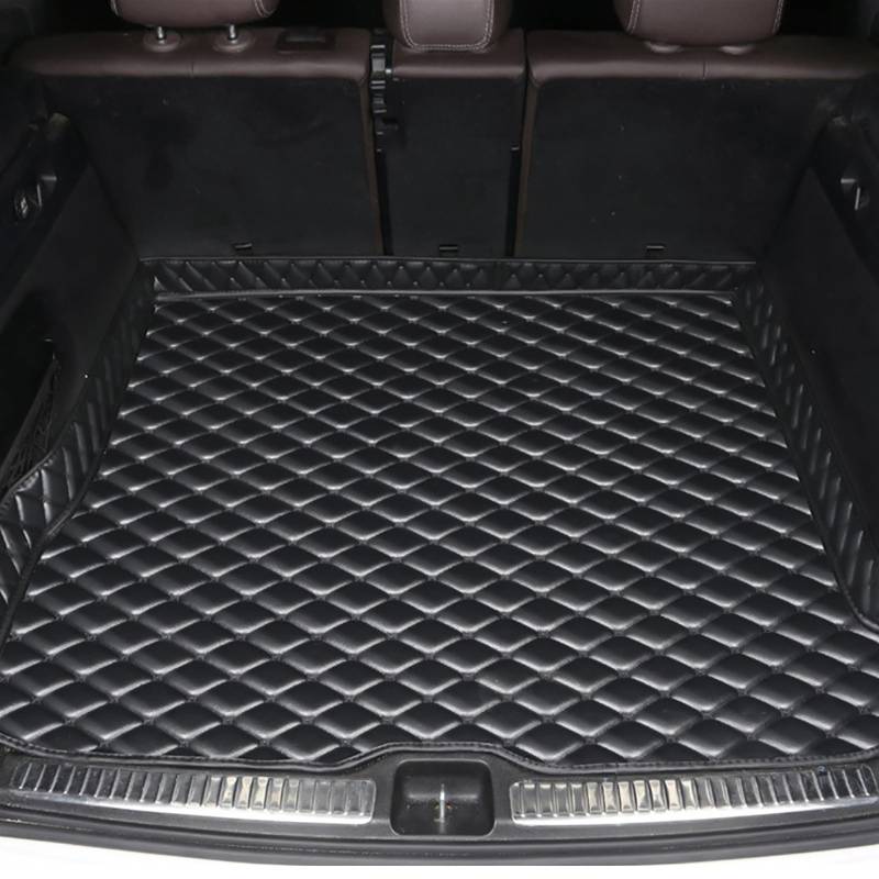 Auto Leder Kofferraummatten Für Subaru Outback 2021-2023, Passgenaue Hohe Seite Kofferraumwanne Schutzmatten Allwetter Kratzfest Teppich Innere ZubehöR,B/All-Black von FENOQ