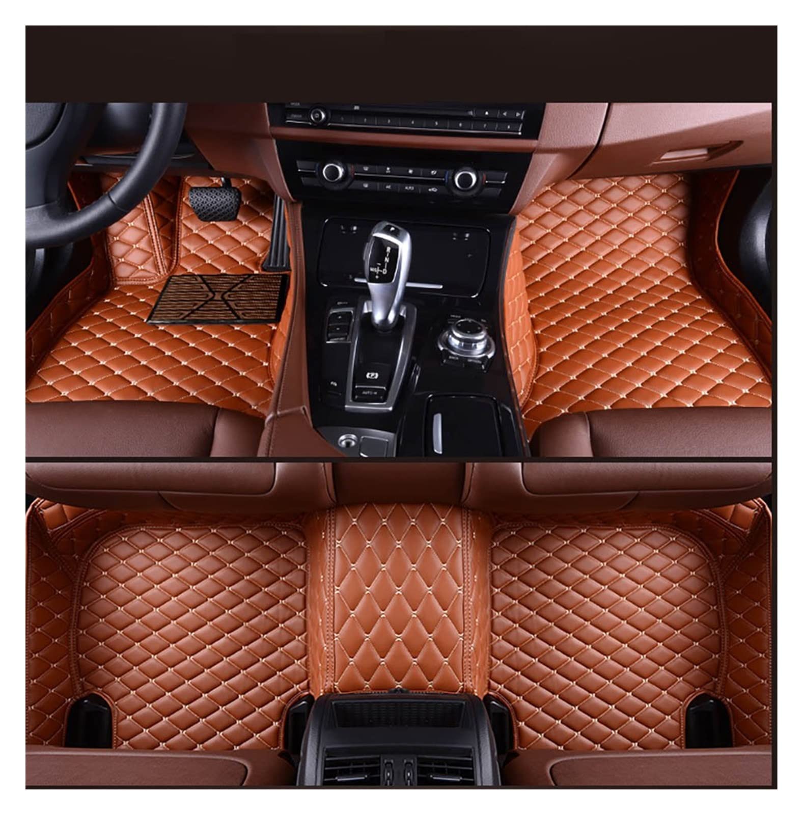 Auto-Fußmatte Für Mercedes Für Benz Alle Modelle W176 W205 W211 W212 W213 W246 Für E-Klasse Gla GLC Für AMG Car Styling Fußmatten (Color : Braun) von FERFXN