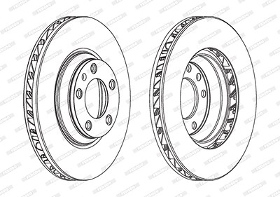 Ferodo Bremsscheibe Vorderachse Belüftet Links [Hersteller-Nr. DDF1408LC-1] für Porsche, VW von FERODO