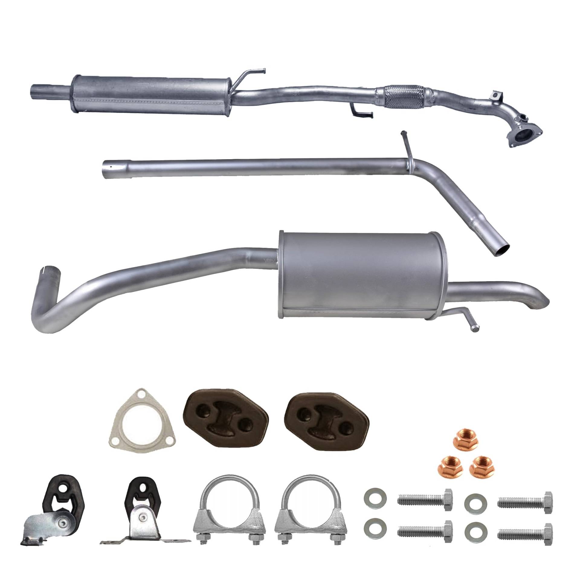 FERROZ EXPORT Export Ersatz Auspuff für VW Fox 5Z1, 5Z3 1.2 ab Bj. 2005, Auspuffanlage + Montagesatz FERROZ EXPORT Export Ersatz Auspuff für VW Fox 5Z1, 5Z3 1.2 ab Bj. 2005, Auspuffanlage + Montagesatz von FERROZ EXPORT