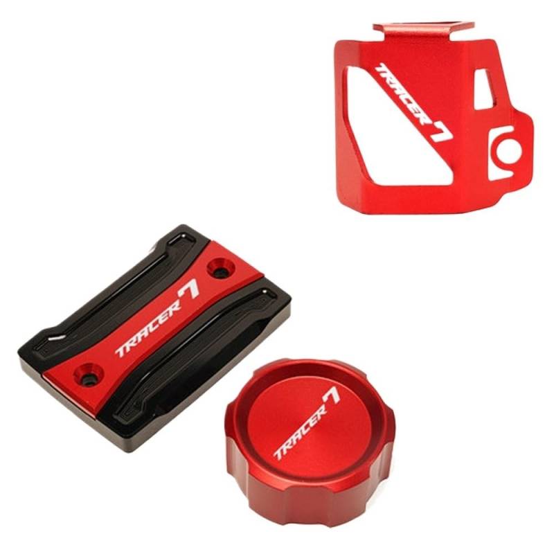 Bremsflüssigkeitsdeckel Guard Für Tracer7 Für Tracer 7/GT 2021 Motorrad Vorne + Hinten Bremsflüssigkeitsbehälter Kappe Abdeckung Schutzfolie von FESOKSEJ