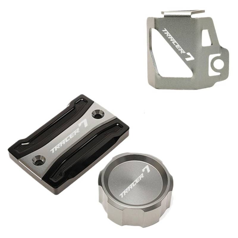 Bremsflüssigkeitsdeckel Guard Für Tracer7 Für Tracer 7/GT 2021 Motorrad Vorne + Hinten Bremsflüssigkeitsbehälter Kappe Abdeckung Schutzfolie von FESOKSEJ