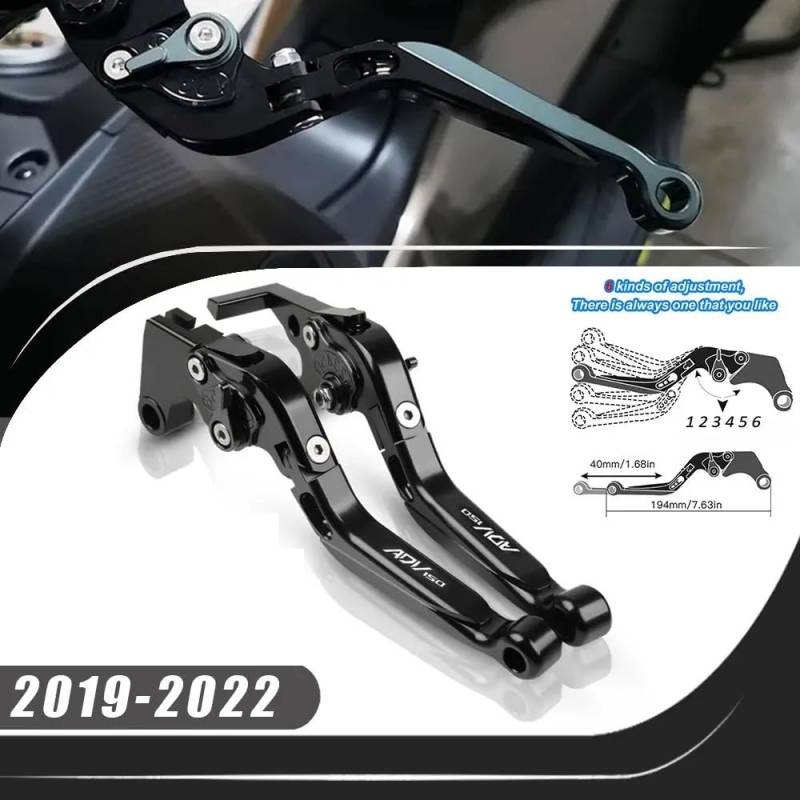 Handgriffbremshebel Für ADV 150 ADV150 2019-2022 2021 CNC Kupplungshebel Bremshebelsatz Verstellbare Klappgriffhebel Motorradteile von FESOKSEJ