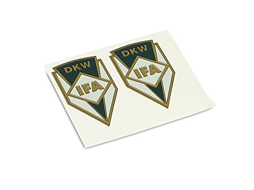 Schriftzug (Folie) mit der Aufschrift DKW + IFA, grün/weiss/gold für Tank RT von FEZ Fahrzeugteile GmbH