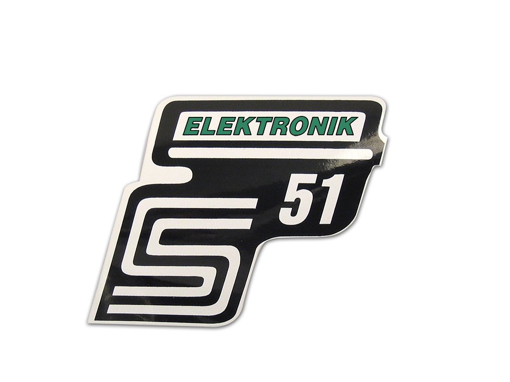 2X Aufkleber Schriftzug S51 Elektronik grün Seitendeckel v. BJ-Handel von FEZ