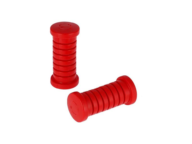 Set: 2x Fußrastengummi, quergeripptin, Rot - für Simson S51, S50, Schwalbe KR51, SR4 von FEZ