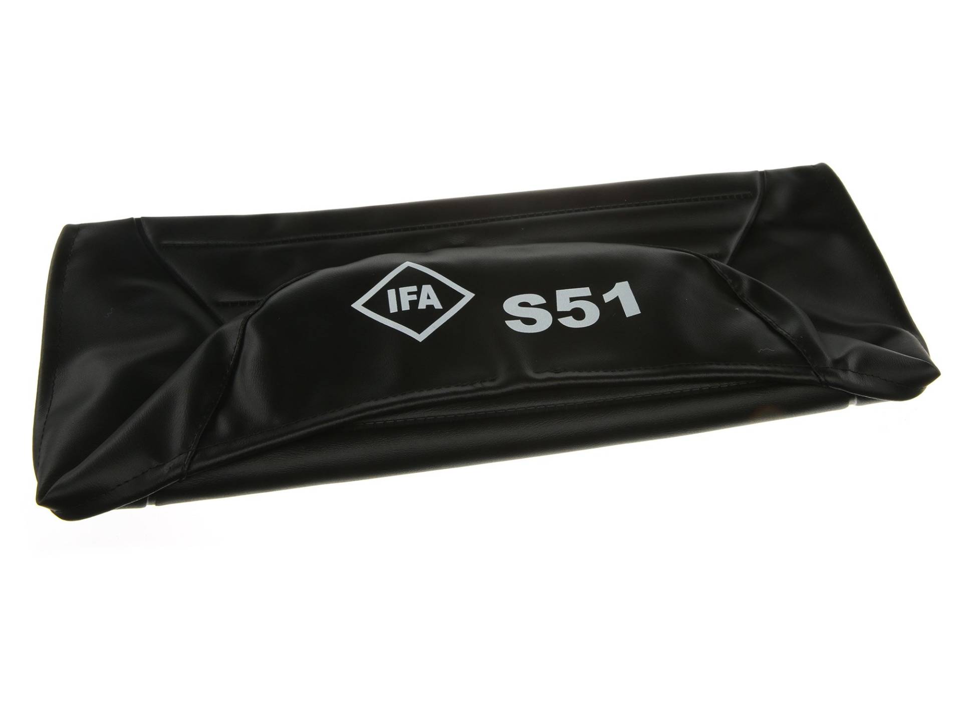 FEZ Sitzbezug strukturiert, schwarz mit IFA S51-Schriftzug - für Simson S51 von FEZ