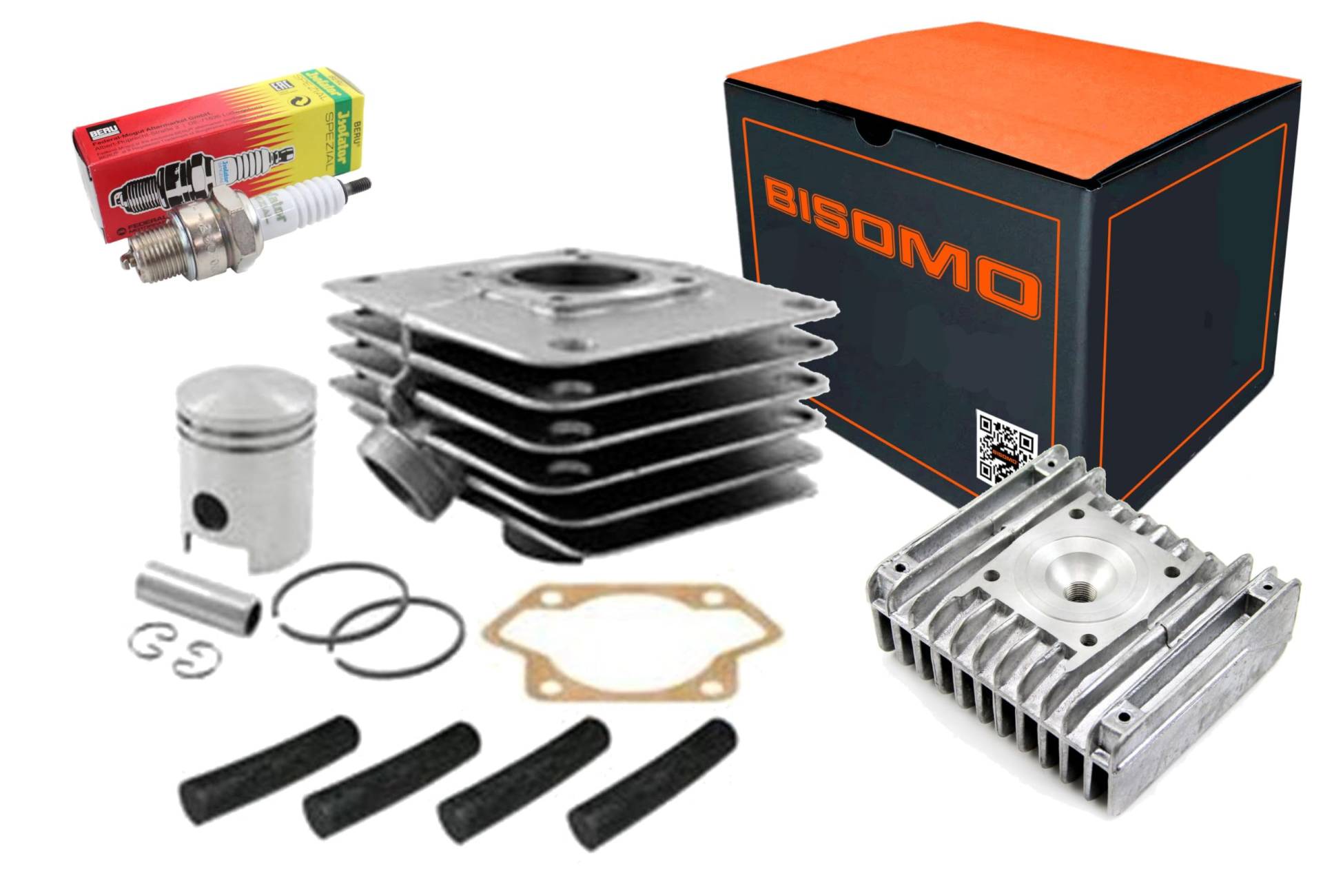 Zylinder Set 60ccm mit Kolben Ø 41mm + Almot Zylinderkopf + Fußdichtung + Zündkerze M14 260 für Simson S51, KR51/2 Schwalbe, SR50 Roller Zylinder Set 60ccm mit Kolben Ø 41mm + Almot Zylinderkopf + Fußdichtung + Zündkerze M14 260 für Simson S51, KR51/2 Schwalbe, SR50 Roller von FEZ