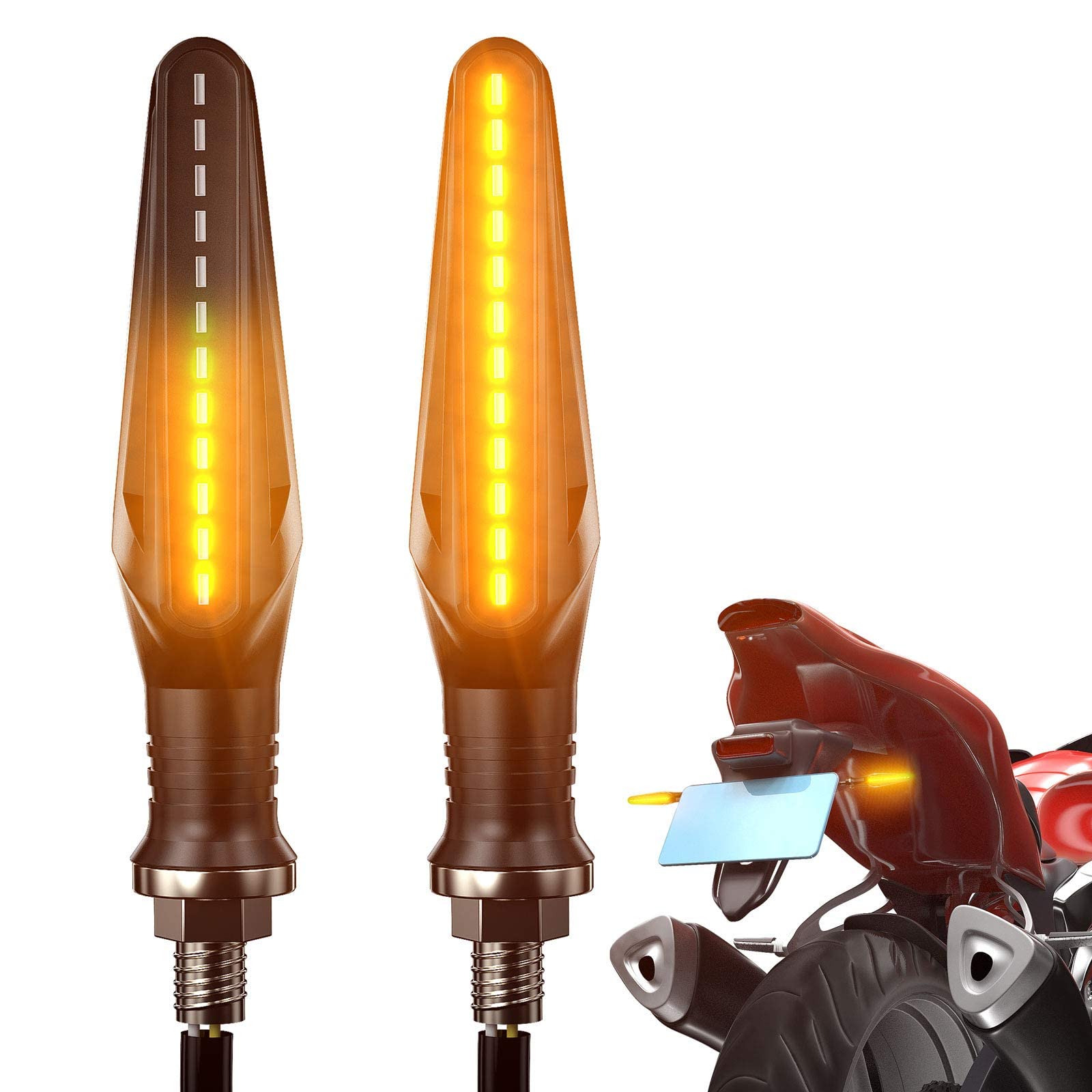 FEZZ LED Blinker Motorrad Universal, Bernstein, 2 Packung von FEZZ