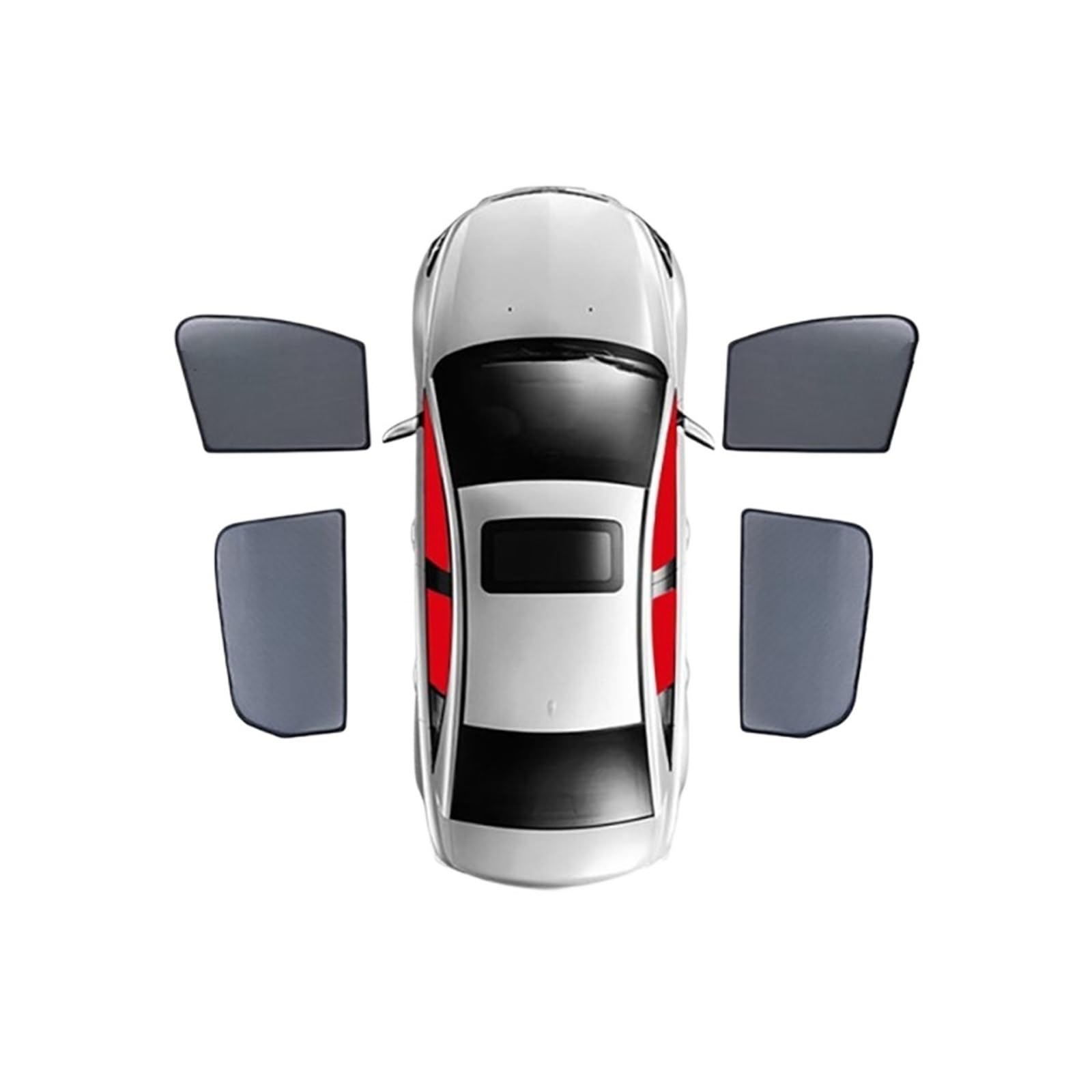 Auto Sonnenschutz Für Toyota Für BZ4X 2022 2023 2024 Magnetischer Auto-Sonnenschutzschild Frontscheibenvorhang Hintere Seitenfenster Sonnenschutzvisier Autofenster Sonnenschutz(4Piece Front Rear) von FFOCCO