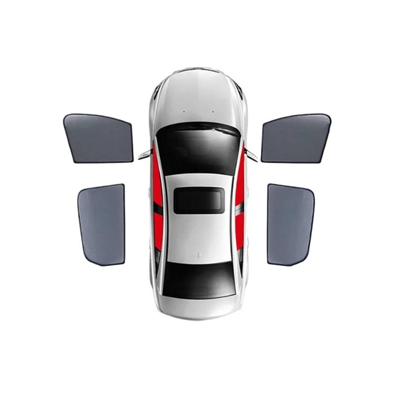 Auto Sonnenschutz Für Toyota Für BZ4X 2022 2023 2024 Magnetischer Auto-Sonnenschutzschild Frontscheibenvorhang Hintere Seitenfenster Sonnenschutzvisier Autofenster Sonnenschutz(4Piece Front Rear) von FFOCCO