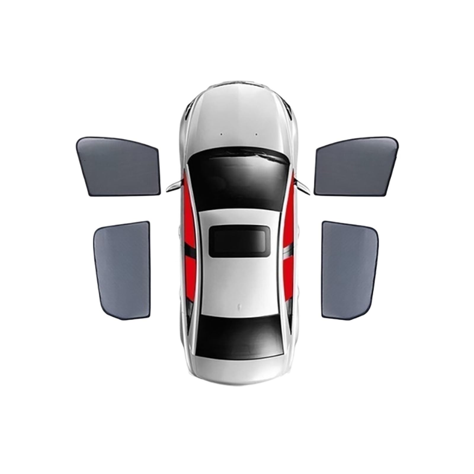 FFOCCO Auto Sonnenschutz Für Benz B-Klasse W246 2011-2019 Magnetischer Auto-Sonnenschutz Frontscheibe Vorhang Die Hintere Seitenscheibe Sonnenschutzvisier Autofenster Sonnenschutz(4Piece Front Rear) von FFOCCO