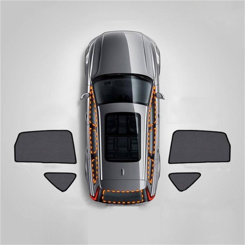 FFOCCO Auto Sonnenschutz Für Benz B-Klasse W247 2019–2023 Frontschild-Fenster-Sonnenschutz Windschutzscheibe hinterer Seitenfenstervorhang Sonnenschutzvisier Autofenster Sonnenschutz(2R 2T) von FFOCCO