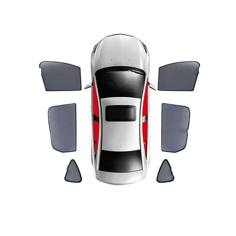 FFOCCO Auto Sonnenschutz Für Benz Klasse A W169 160 180 2004-2012 Magnetischer Autosonnenschutz Frontscheibenvorhang Sonnenschutzvisier Rückseite des Fensters Autofenster Sonnenschutz(6Piece) von FFOCCO