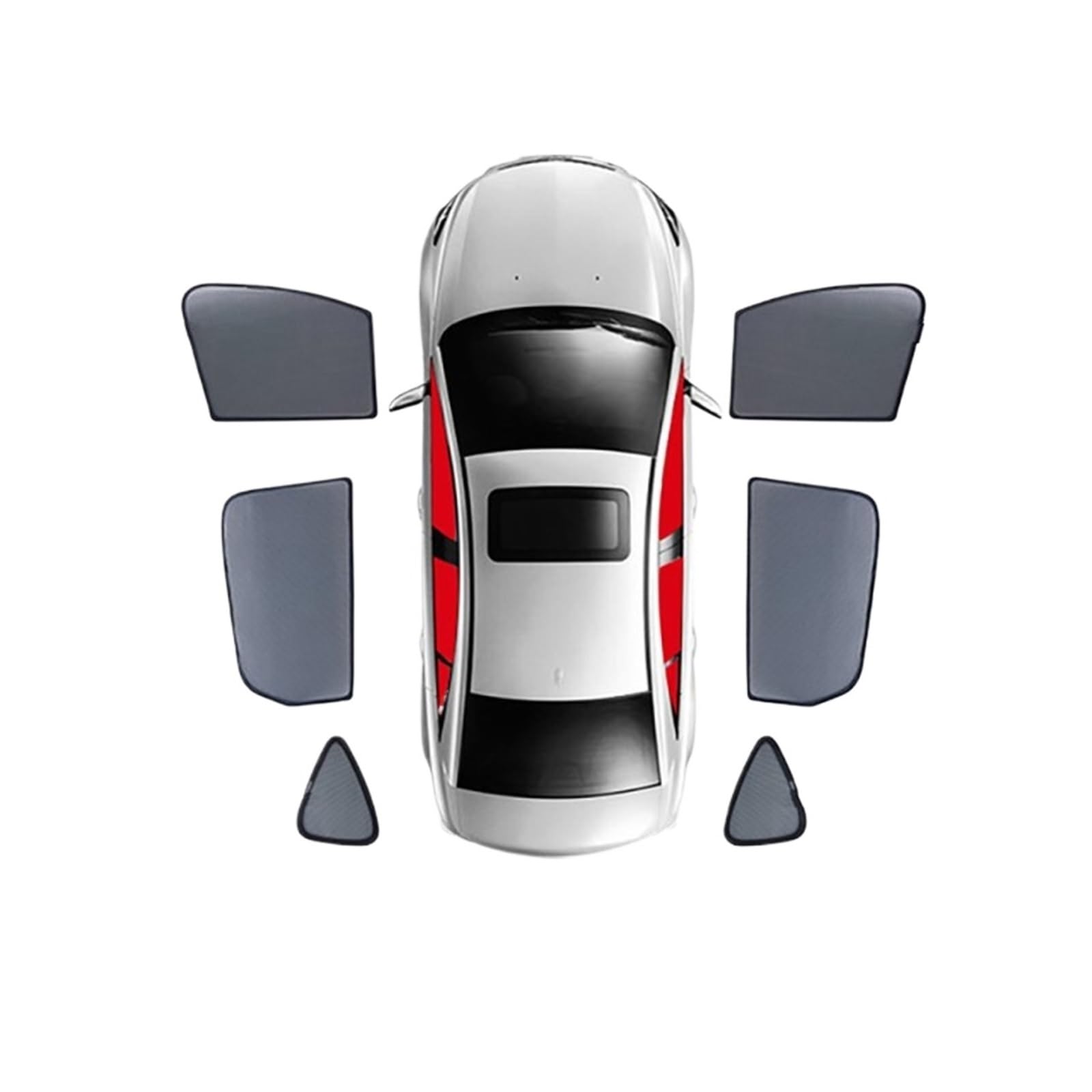 FFOCCO Auto Sonnenschutz Für Changan CS95 2017-2024 Magnetischer Auto-Sonnenschutzschild Frontscheibenrahmen Vorhang Hinteres Seitenfenster Sonnenschutzvisier Autofenster Sonnenschutz(6Piece) von FFOCCO