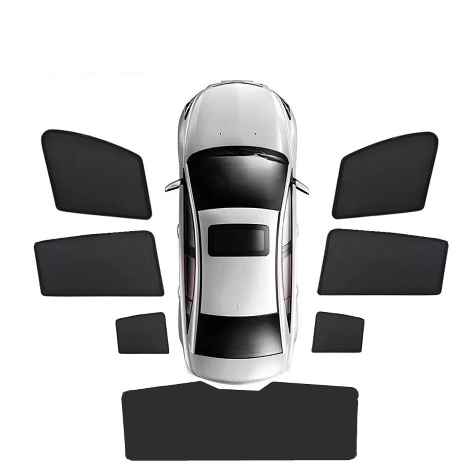 FFOCCO Auto Sonnenschutz Für Mazda CX-5 KF MK2 2018 2019 2020 2021 2022 2023 2024 Auto Magnetischer Sonnenschutz Net Mesh Fenster Visier Sonnenschutz Autofenster Sonnenschutz(7Piece Set) von FFOCCO