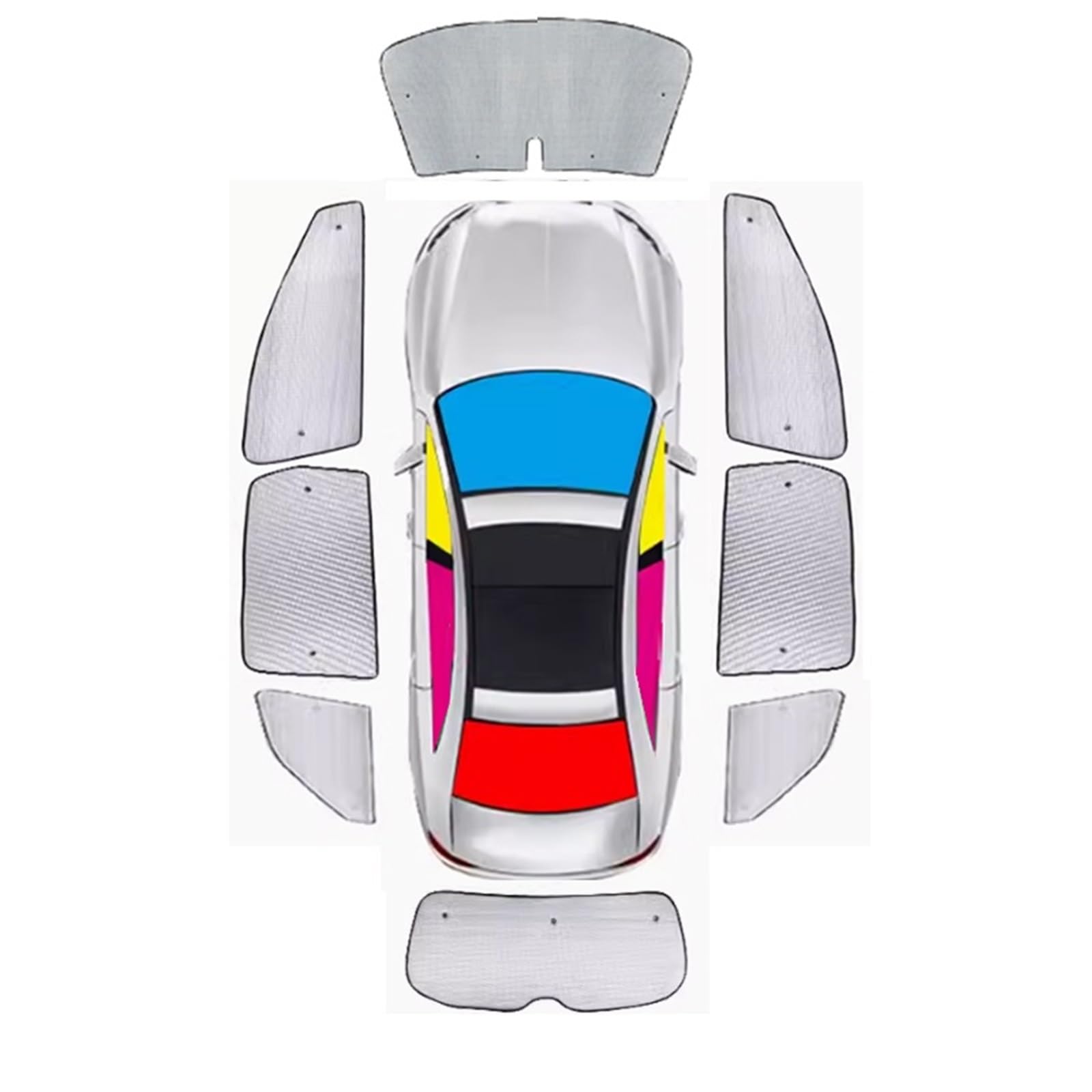 FFOCCO Auto Sonnenschutz Für Mazda CX30 DM 2020 2021 Windschutzscheibe Sonnenschirm Wärmedämmung Auto Sonne Auto Sonnenschutz Autofenster Sonnenschutz(Car Full Set) von FFOCCO