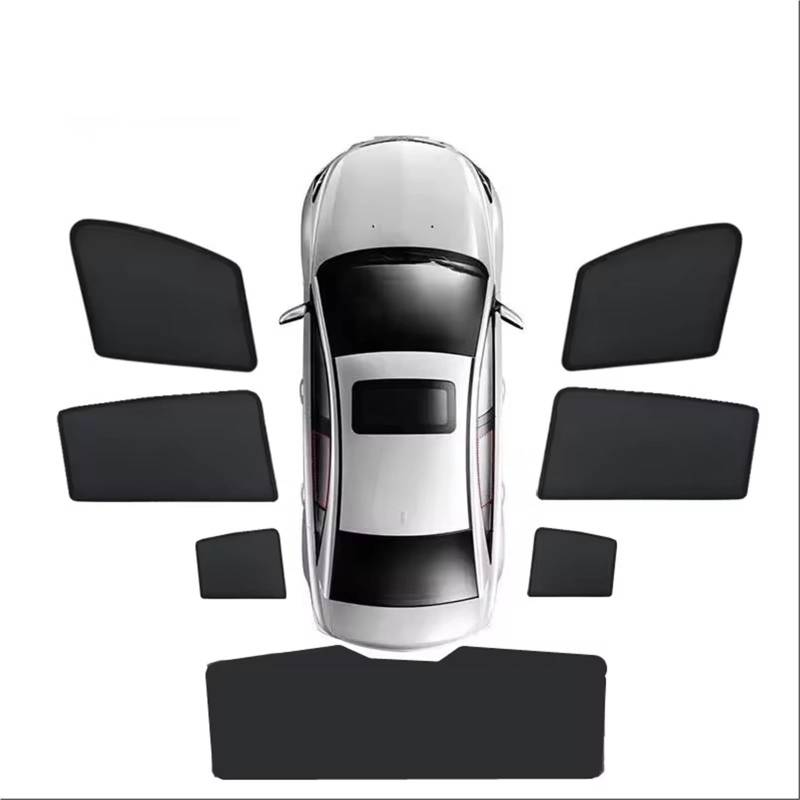FFOCCO Auto Sonnenschutz Für Mitsubishi Für Outlander GN ZM Für PHEV 2022 2023 2024 2025 Sonnenschutz Schattierung Magnetische Vorhang Visier Net Autofenster Sonnenschutz(7Piece Set) von FFOCCO