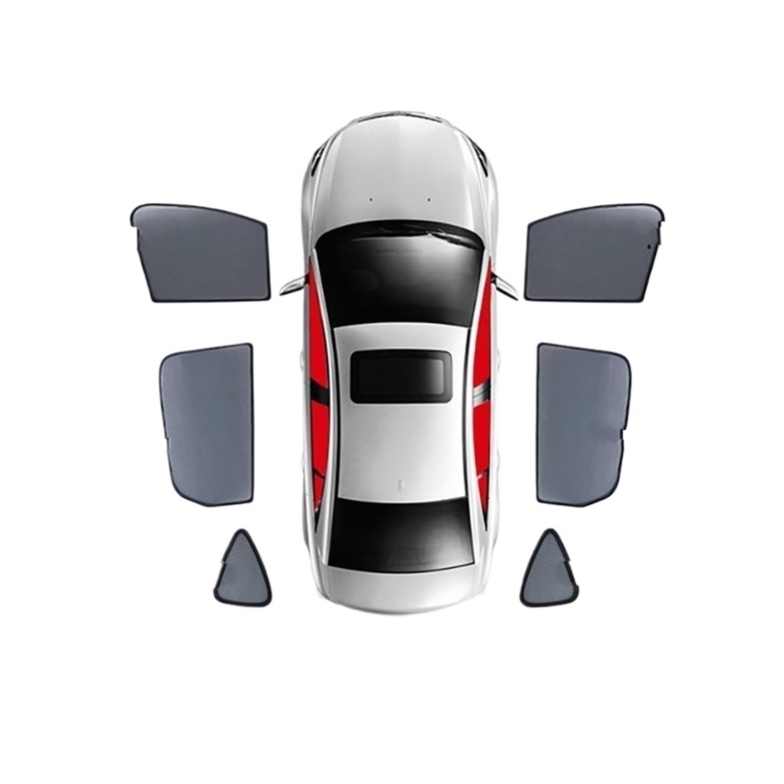 FFOCCO Auto Sonnenschutz Für Skoda Für Kamiq NW4 2019-2024 Auto Sonnenschutz Schild Frontscheibe Vorhang Hinten Seite Sitz Fenster Sonnenschutz Visier Autofenster Sonnenschutz(6Piece) von FFOCCO